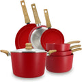 MENASTYL batterie de cuisine, Noir, 3 casseroles, 1 faitout - Gamme Colorama - Magenta - 6014171