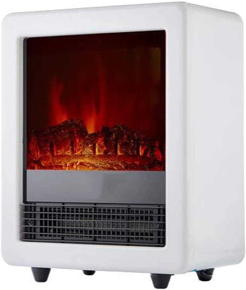 SilteD cheminée électrique, Gris, Portable avec contrôle du Thermostat réglable, Effet de Flamme réaliste pour la Vie Present
