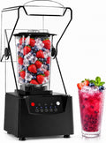 SHUMIAO blender, 2200 W, 000 TR/Min, Noir, Mixeur Commercial pour Smoothies, Bol 70 Oz, Réduisez les éclaboussures