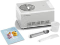 Springlane Kitchen sorbetière, 42,2 x 28,2 x 27,2 cm, 2,0 L, 180 W, acier inoxydable (boîtier), Argenté, accessoires)