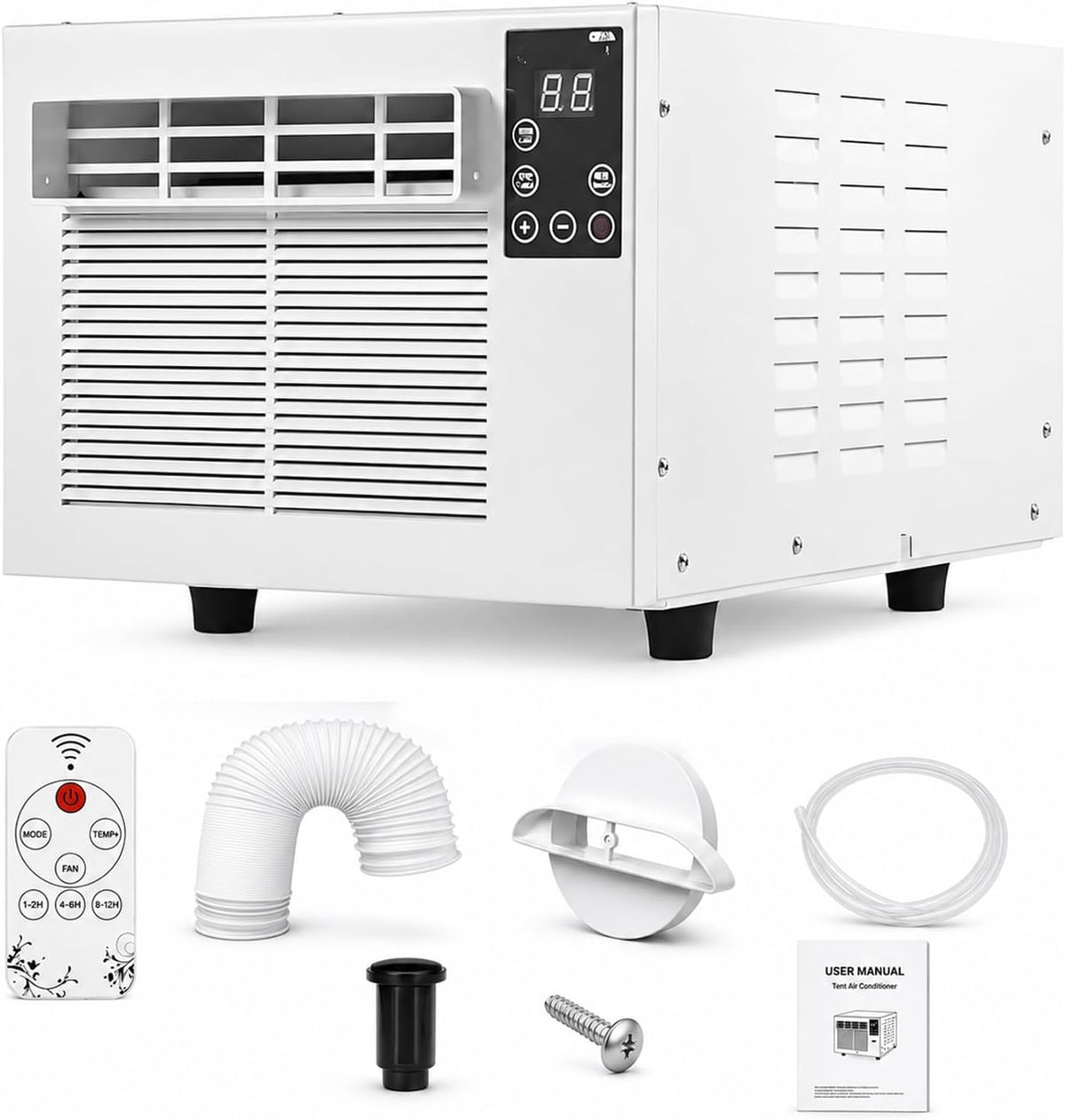 JIANGYUXINLI Climatiseurs, 1881 BTU, 280 W, 45 dB, Blanc, Climatiseur Tente, Vrai Compresseur Silencieux, sans Eau ni Glace