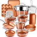 GOTHAM STEEL batterie de cuisine, Noir, Collection Hammered Copper