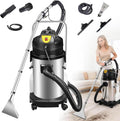 WEIZIIA aspirateur eau et poussière, 220–240 V, 40 L, Argenté, Shampouineuse Professionnelle, Filtre Lavable et Roulettes Mobiles pour Tapis