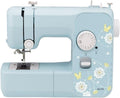 CWCQGH surjeteuse, Bleu, Machines à Coudre électriques Portables domestiques, Multifonctions compacte, Broderie Simple à Point Plat