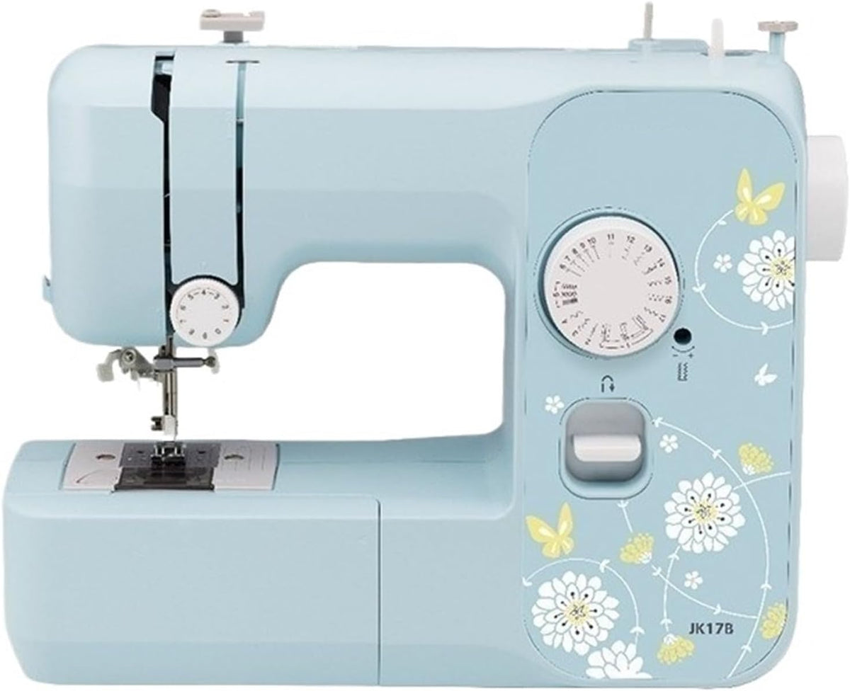 CWCQGH surjeteuse, Bleu, Machines à Coudre électriques Portables domestiques, Multifonctions compacte, Broderie Simple à Point Plat