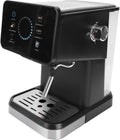 ZAWELIYO machine à café, 1050 W, 1,5 L, Noir, 20 avec Mousseur à Lait, écran Tactile de (Prise UE)
