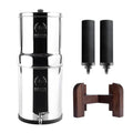 PHOENIX GRAVITY Filtres à eau sur robinets, 6 litres, Argenté/Noir, Free acier inoxydable Tap et Teak Wood Stand