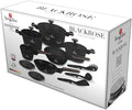 Berlinger Haus batterie de cuisine, Noir/Rose, Lot de 15 ustensiles de cuisine revêtus de titane, Collection Black Rose