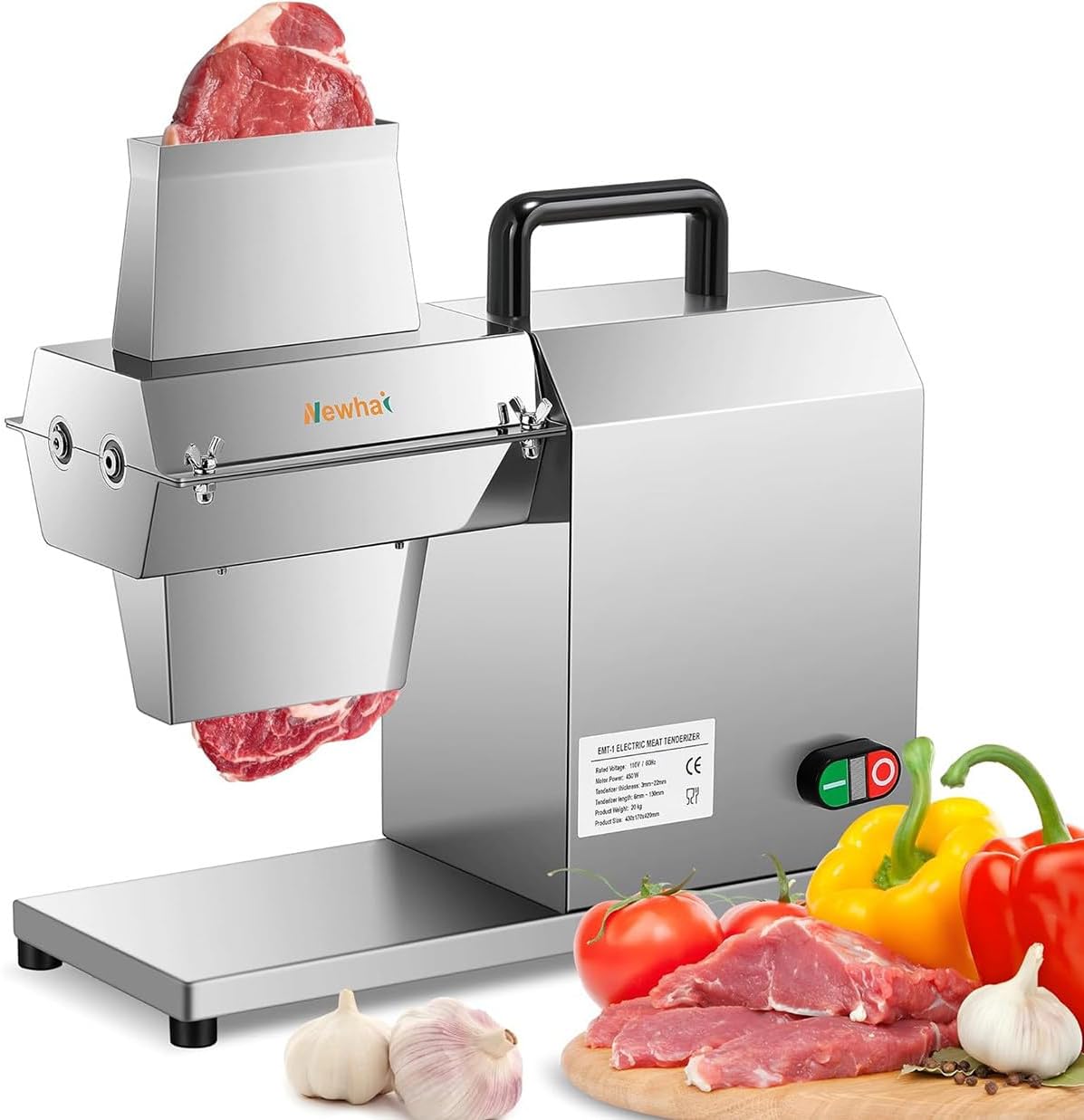 GYQSSD Hachoirs à viande, 43 x 17 x 42 cm, 450 W, Acier inoxydable, Argenté, Attendrisseur De Viande électrique