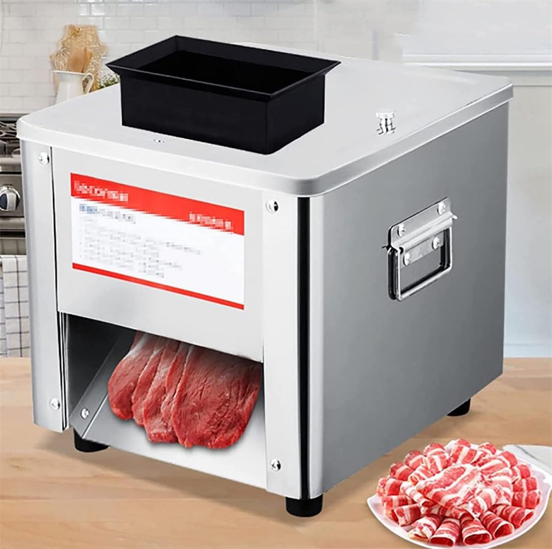 Coupe trancheuse électrique, Argenté, -viande électrique avec lame en acier inoxydable pour trancher