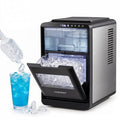 COSTWAY machine à glaçons, ≤ 48 dB, 12 kg, Gris, de Comptoir, Maison Bureau Bar, 16 Cubes Croissant en 15 Min