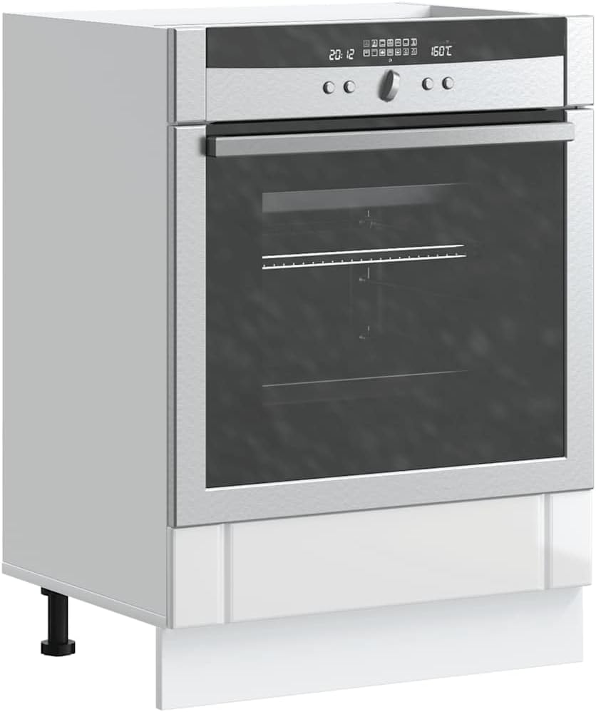 armoire Holepyr, bois, blanc brillant., cuisine compacte pour four et micro-ondes