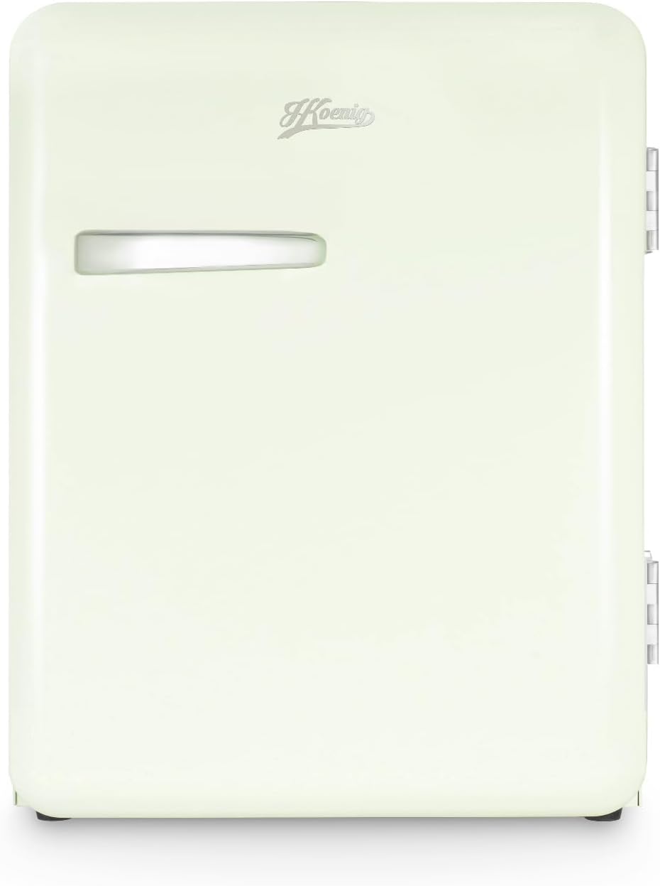 H.Koenig mini réfrigérateur, 31 L, 24 dB, Vert, Mini Bar Vintage TOAD7, Mini Frigo de Chambre Compact, Aliments