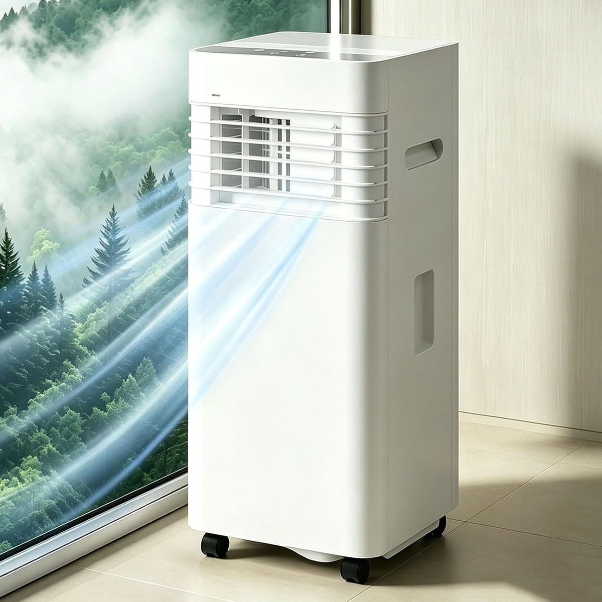 climatiseur portable Climatiseur, Blanc, Portable 3-en-1 avec Déshumidificateur et Ventilateur, Portable avec Télécommande
