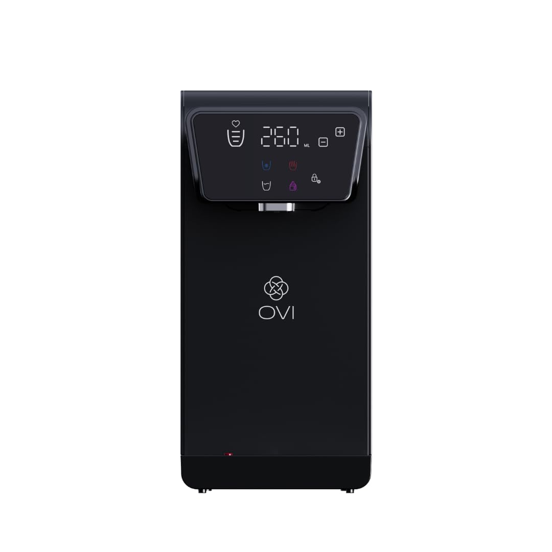ovi fontaine à eau, Noir, II Distributeur d'Eau Chaude, Froide & Tempérée Instantané, Filtrée 4 Étapes Anti-Bactéries & PFAS