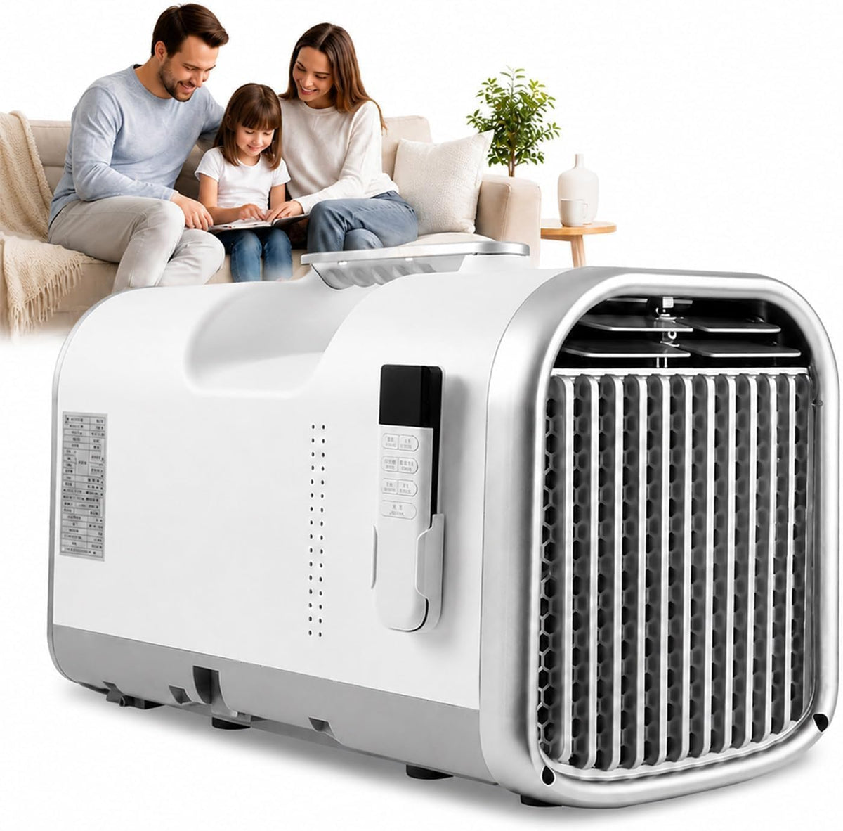 BoTongSiHai climatiseur portable, 【T1 pro】, 500 x 275 x 305 mm / 19,68 x 10,82 x 12 pouces, 5100 BTU, 4400 BTU, Blanc