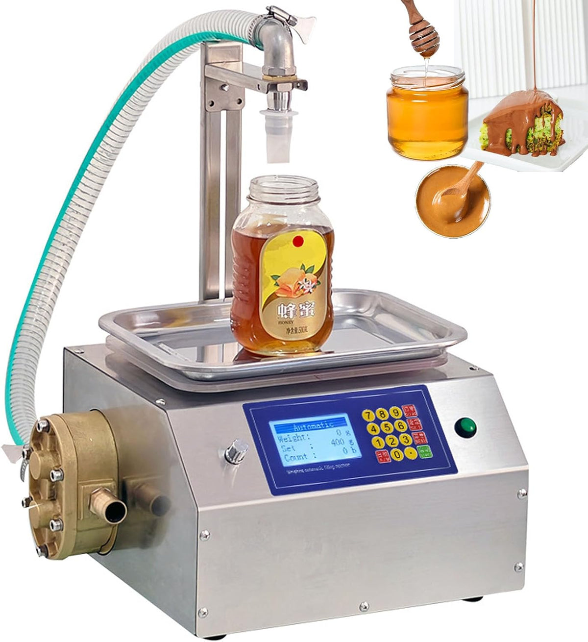 Machine Balances de cuisine, Argenté, de remplissage automatique de liquide pour miel, idéal pour le beurre d'arachide et les liquides visqueux