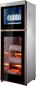 armoire ZYJIX, 168 L/198 L, 168l, 198l, 119 cm, acier inoxydable + verre trempé, Noir