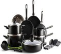 GreenPan Sets de poêles, Noir, Memphis Lot de 20 casseroles et poêles en céramique antiadhésives, sans PFAS