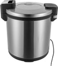 OZPPM Cuiseurs à riz, 23 litres/6 gallons, 110 W, 220/110 V, 23 L, 100 W, acier inoxydable, alliage d'aluminium, Argent/bois, Chauffe-riz