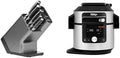 NINJA friteuse à air chaud, 7.5 L, Argenté, Bloc-couteaux Foodi StaySharp avec Affûteur, 6 Pièces Aiguisés