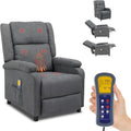 LEADZM Fauteuils relaxants, Gris, Fauteuil Inclinable, Massage Électrique et Chauffage