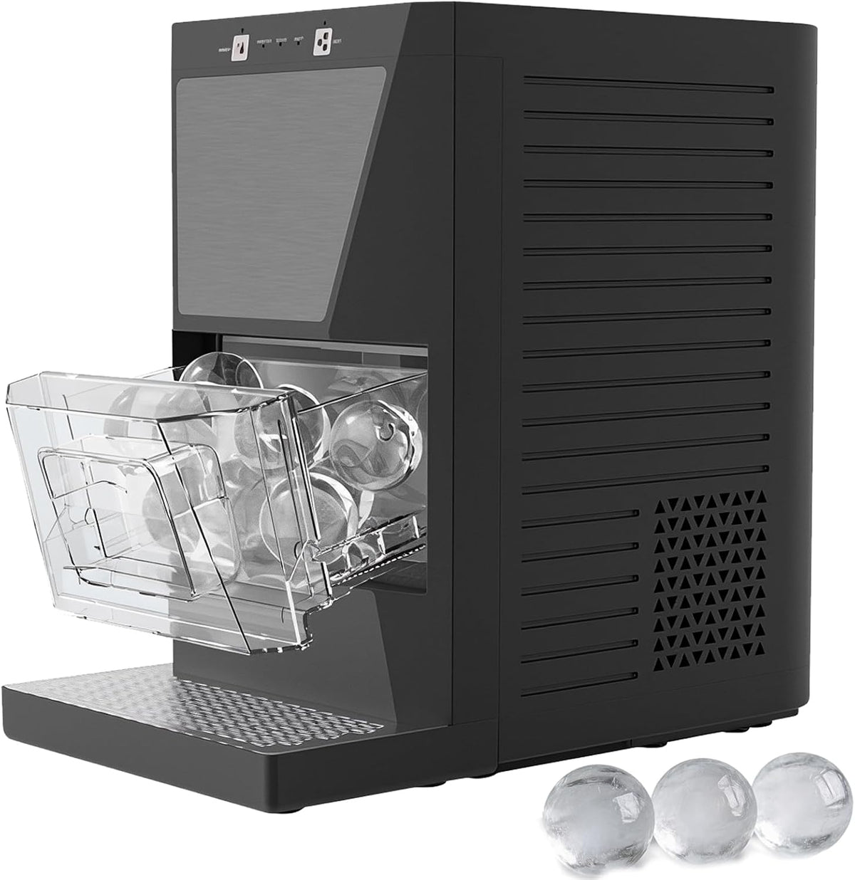 ZHJOPP machine à glaçons, 1,2 L, Noir, sphériques Professionnelle, à Poser sur Un comptoir, Produit 42 glaçons sphériques par Jour