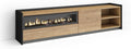 Skraut Home cheminée électrique, 102 cm de large, 21 cm de haut., 34w., 207x50x37 cm, Noir, Meuble TV, Banc Télé
