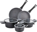 Tognana batterie de cuisine, Noir, Ambitieux, Batterie de casseroles et poêles, Set avec 2 poêles, 3 casseroles