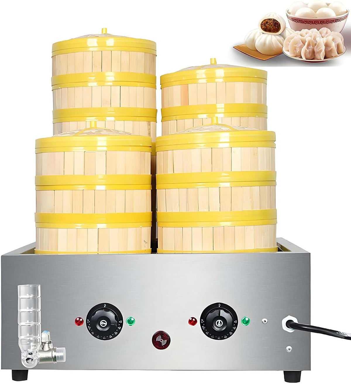 GUTYGIO Cuiseurs vapeurs électriques, 5000 W, 13,5 L, Noir, Machine à brioches Vapeur électrique