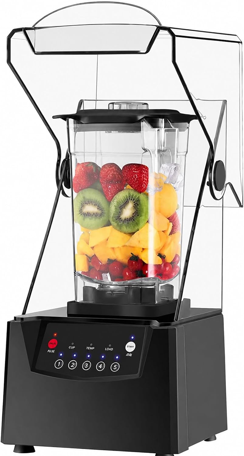 SHUMIAO blender, 2200 W, Noir, Commercial pour Smoothies, Bol 70 Oz, 5 Programmes, Réduisez les mélanges répétés avec ce professionnel