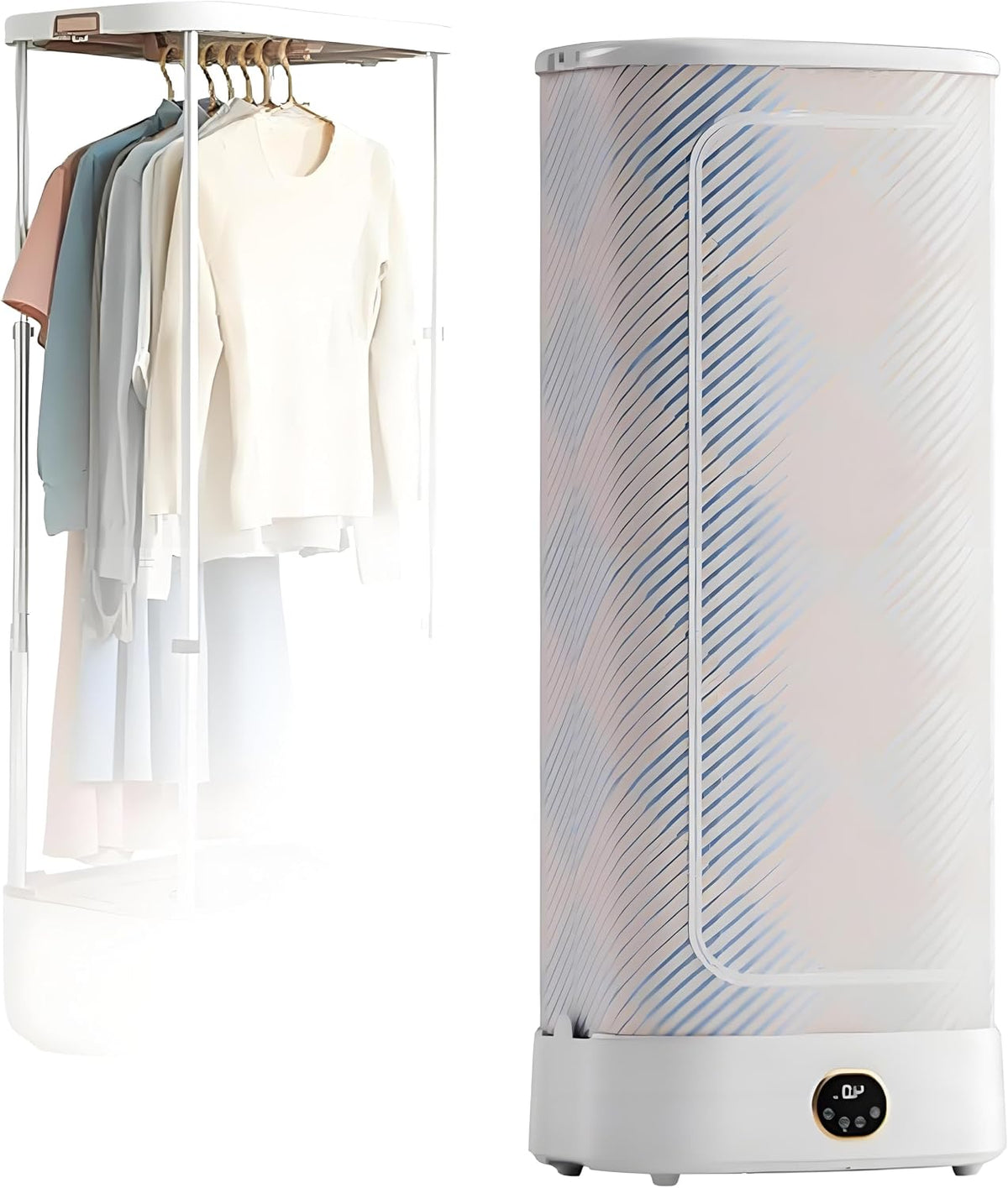 Machine Fer à vapeur, 1000 W., Noir, à repasser à vapeur, pliage automatique et système de repassage avec tige télescopique