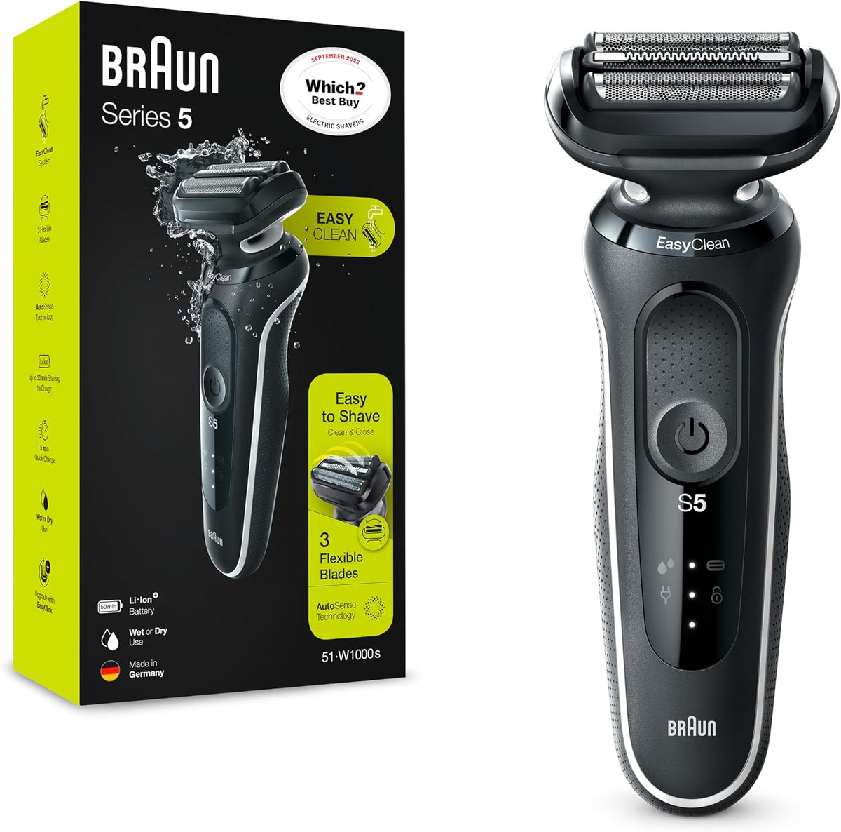 Braun Rasoirs à grille, Marron/Blanc, Series 5 50-W1000s Rasoir à Grille