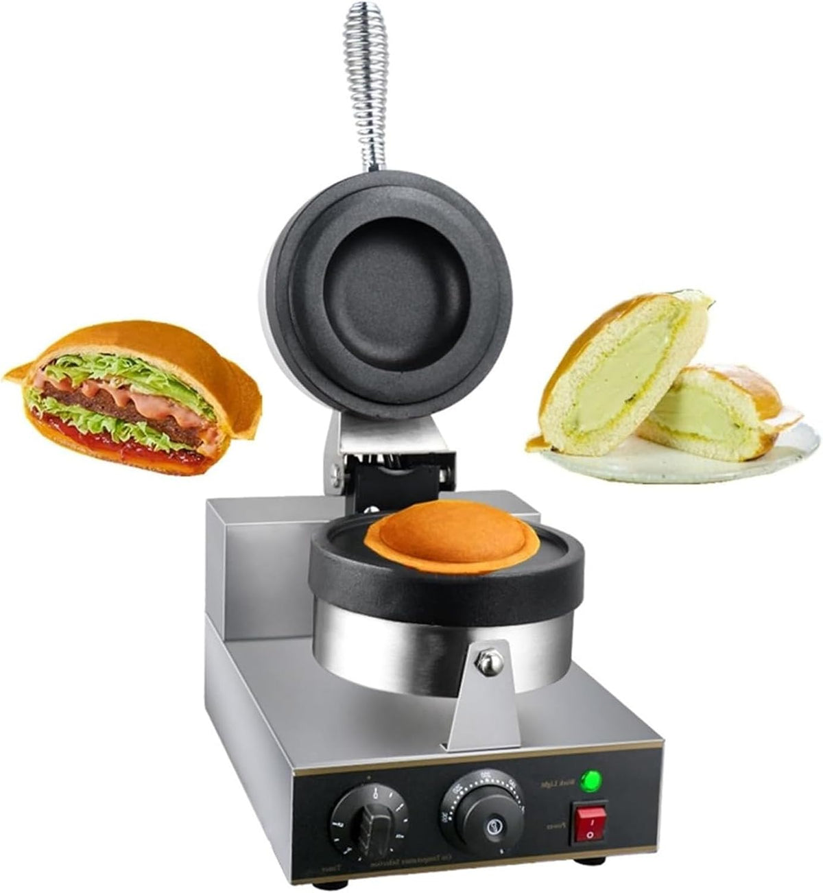 Générique gaufrier, Noir, Machine à Burger UFO, Machine à Hamburgers à Crème Glacée, Presse Hamburger antiadhésive