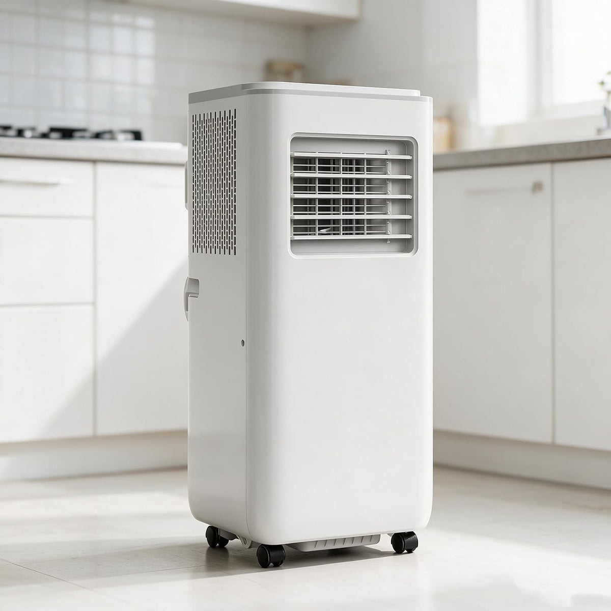 climatiseur portable GESAIDES, 330 x 280 x 695 mm, 220 V, < 50 dB, 000 BTU, 40 m, Blanc, Silencieux, unité 3-en-1 avec télécommande