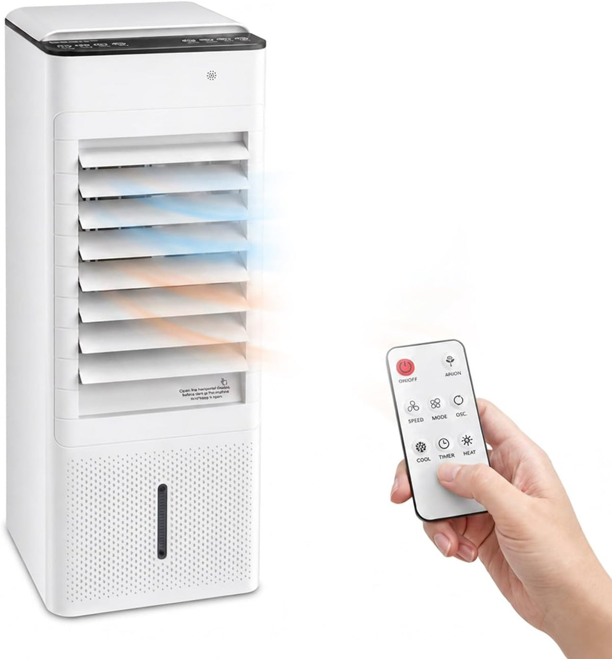 Wintem rafraîchisseur d'air, 7 litres, Blanc, Refroidisseur d'air par évaporation avec fonction chauffage