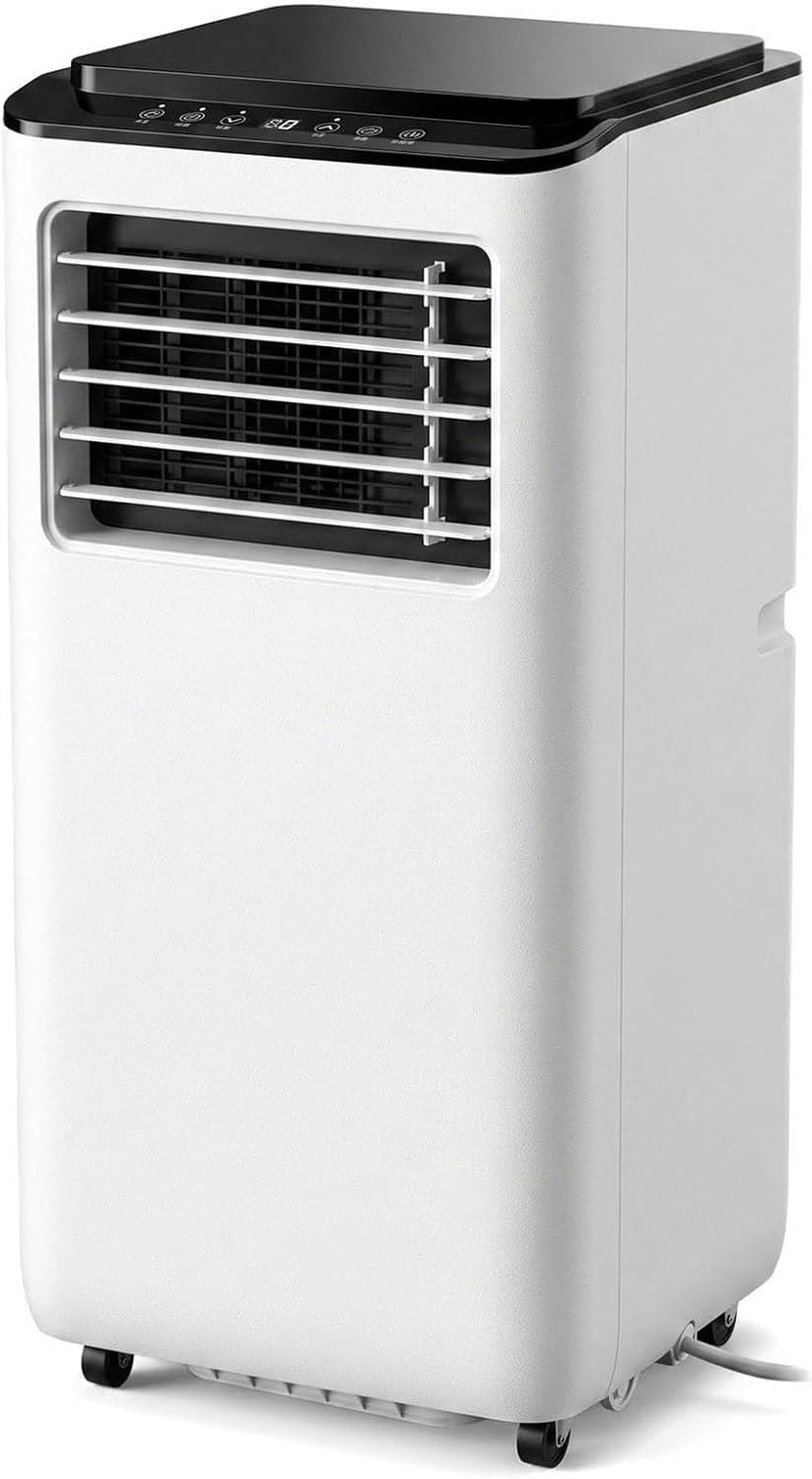 HUANQIN climatiseur portable, 14000 BTU, 10000 BTU, Noir, Climatiseur Mobile avec Kit d'Installation, Basse Consommation