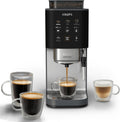 KRUPS machine à café, Noir/Argenté, Coffee Crush Edition, à grains, Format ultra compact, Buse vapeur intégrée