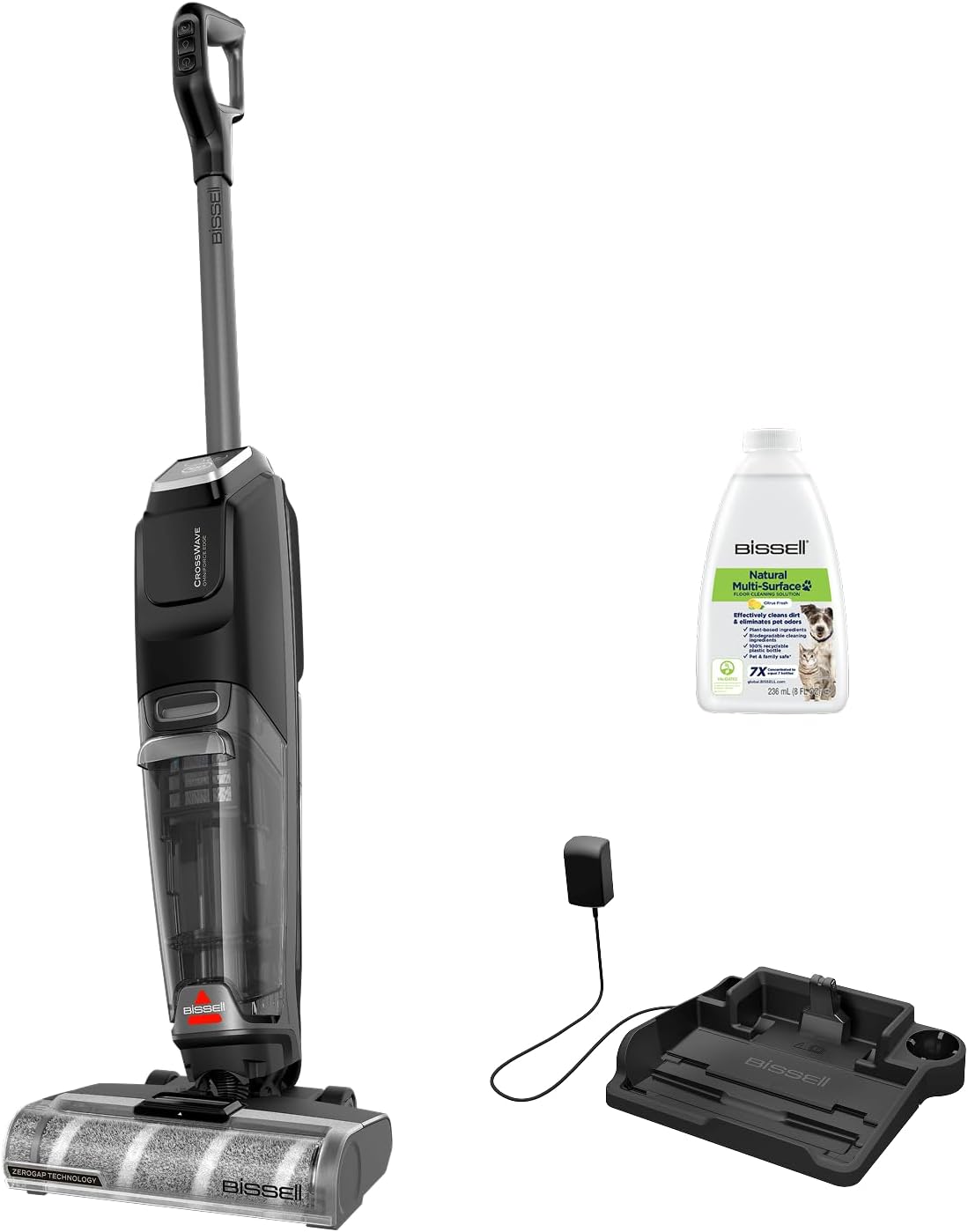 Bissell aspirateur balai sans fil, 240 m, Noir, CrossWave OmniForce Edge Aspirateur Balai Laveur sans Fil 4017N