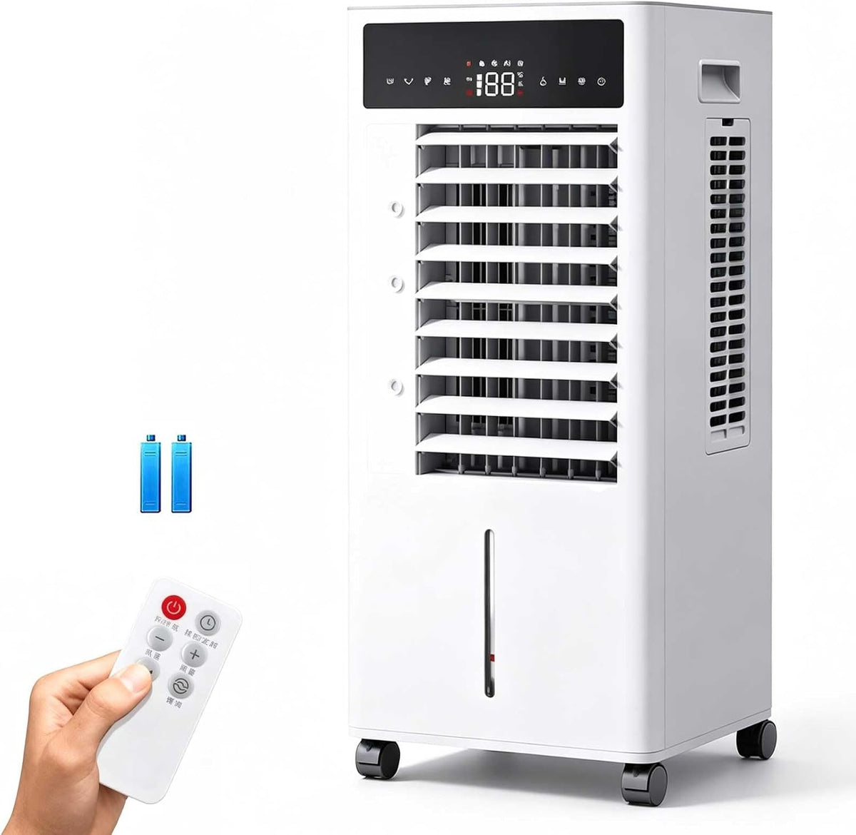 Climatiseurs portables QSNYJPL, 30 x 27 x 71 cm, 60 W, AC 110-220 V, ≤ 40 dB, 10 L, Plastique, Blanc, Rafraichisseur d'Air Portable d'Intérieur