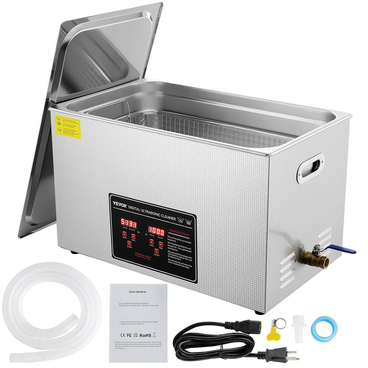 VEVOR Fournitures pour le nettoyage du laboratoire, 30 L, Argenté