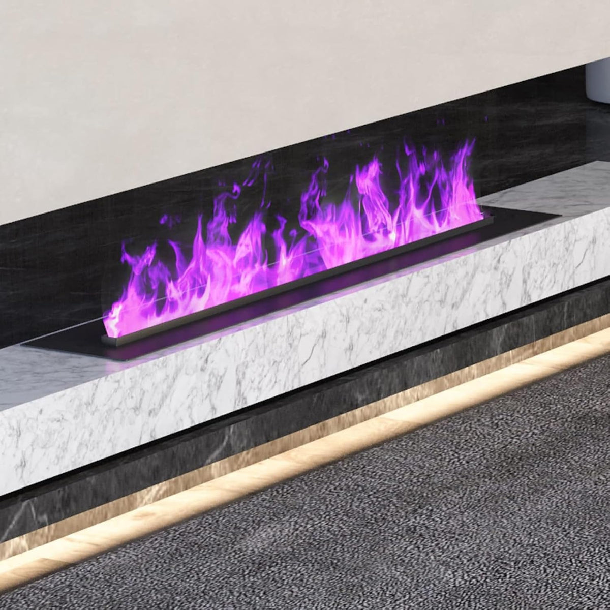 ZXINXIN cheminée électrique, 70 x 24 x 16 cm. 27,6 x 9,45 x 6,2 pouces, 100 W., 100 cm, Acier inoxydable 304., Noir, Cheminée à Vapeur d'eau