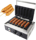 GEHPYYDS Machines à gaufres et croques, 1550 W, 110-240 V/50-60 Hz., 1550 W, Noir, Machine à Hot-Dog électrique Commerciale