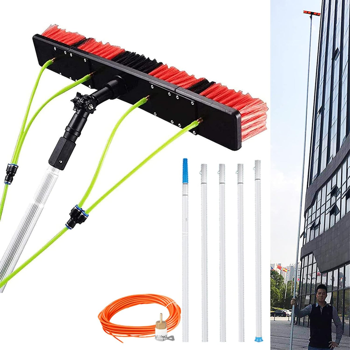 PiurUf panneau solaire, 7M, Alliage D'Alumihaute Densité, Noir, Brosse de Nettoyage de Vitres