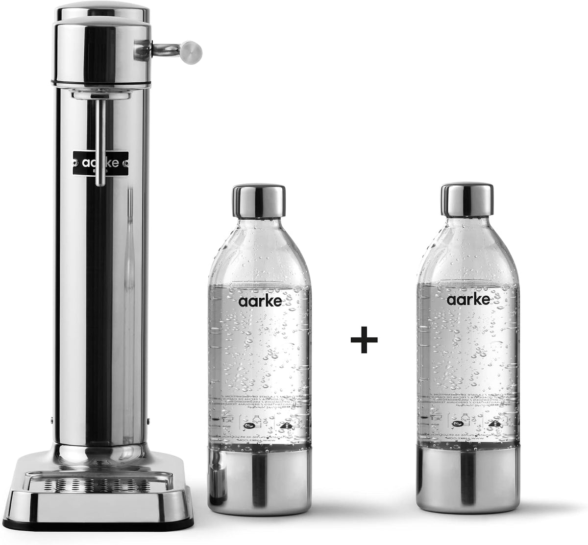 aarke Machines à eau pétillante et sodas, 800 ml, Argenté, Carbonator 3, Machine à Soda avec 2 x Bouteilles d'eau ( )