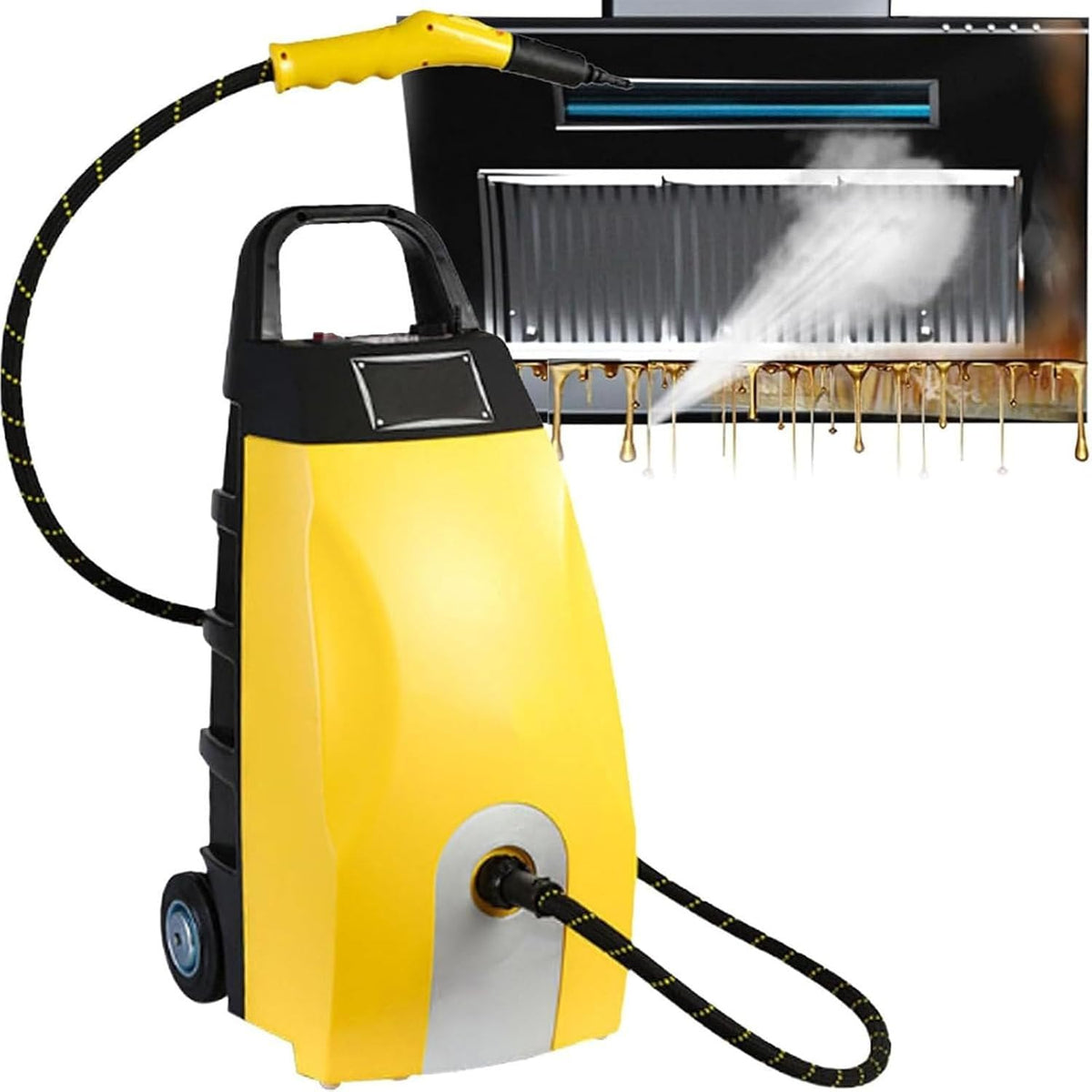 GerCxxly nettoyeur vapeur, 75 * 30 * 35 cm, 2500 W, 2500 W, Jaune, industriel haute performance, haute pression