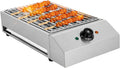 table de cuisson QUSYZD, 54 x 28 x 13,5 cm, 2600 W, Acier inoxydable, Argenté, Gril de Barbecue électrique pour Usage Commercial et Domestique