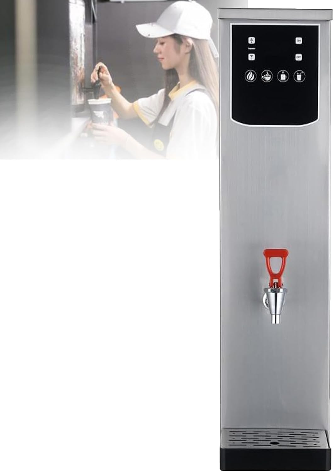 ZHIXUMM distributeur d'eau chaude, 10 L/20 L/30 L, 2500 W, 220 V, 10 L, 20 L, Argent, Professionnel à Chauffage Progressif
