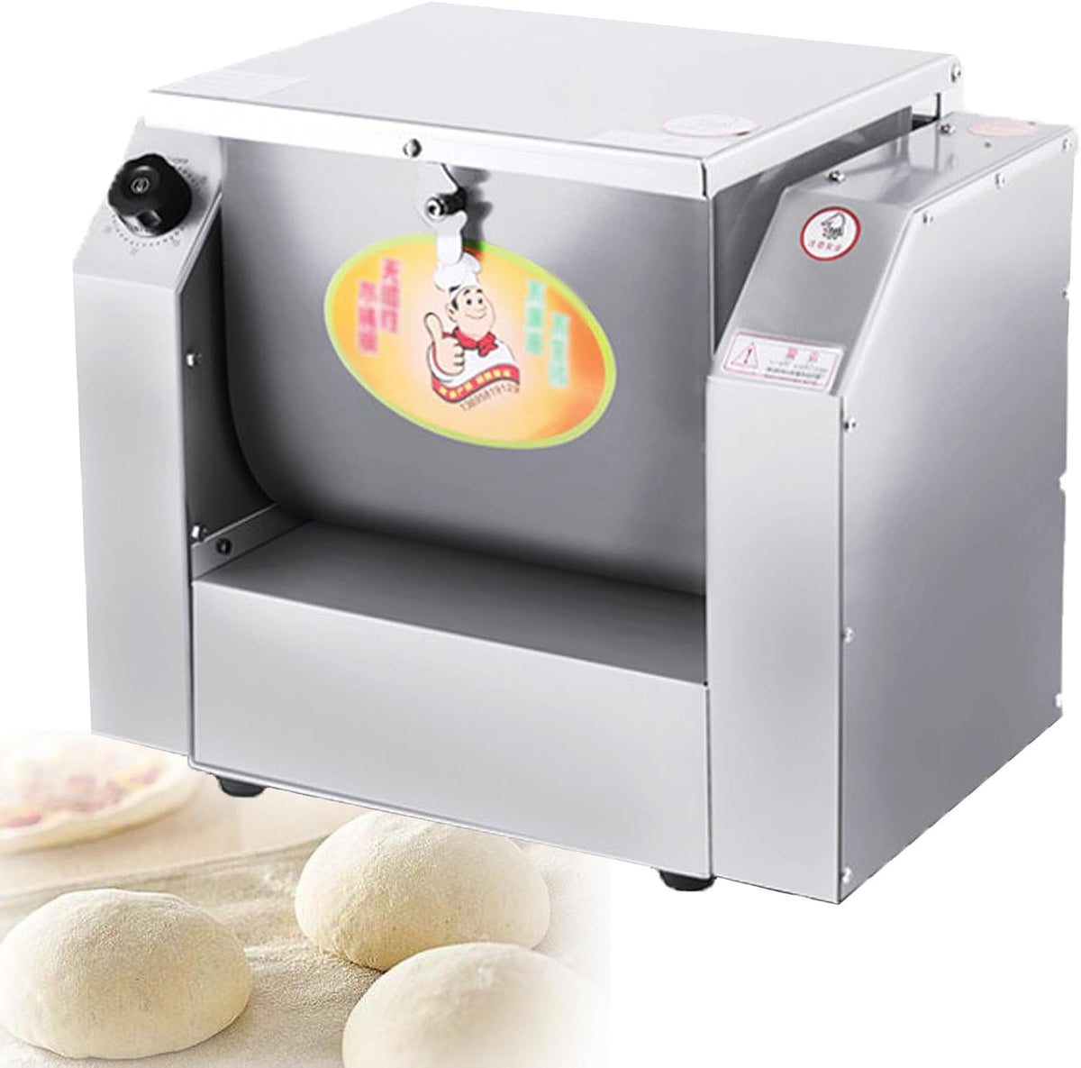 ylpddmm Batteurs sur socle, 1100 W, 5KG, 8,5 kg, acier inoxydable, Argenté, Pétrin à pâte professionnel, pétrin à pâte à pizza