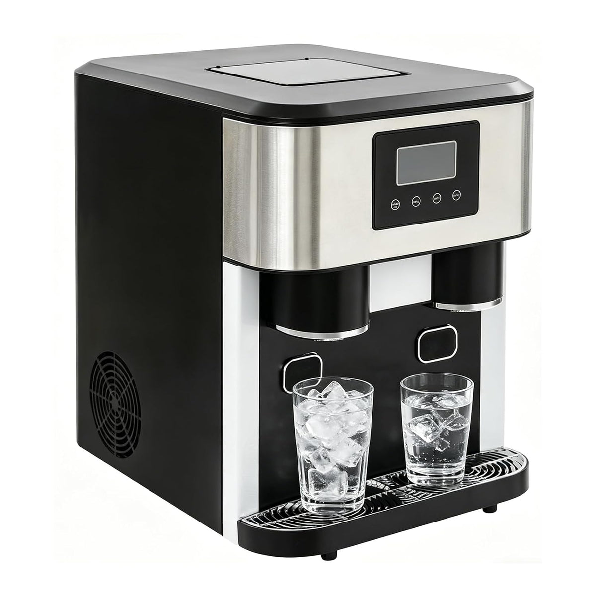 CHIMHOON machine à glaçons, 34 x 45,5 x 45,5 cm., 600 g., 120-180 W., 220-240 V/50 Hz., ABS, acier inoxydable., noir., Petite 3-en-1